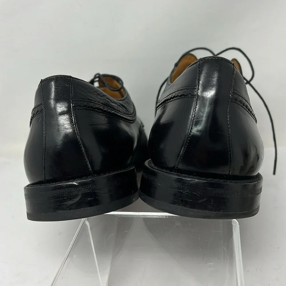 Mezlan Sz 10 Men’s Black Deerskin Leather Cap Toe Oxford Shoes